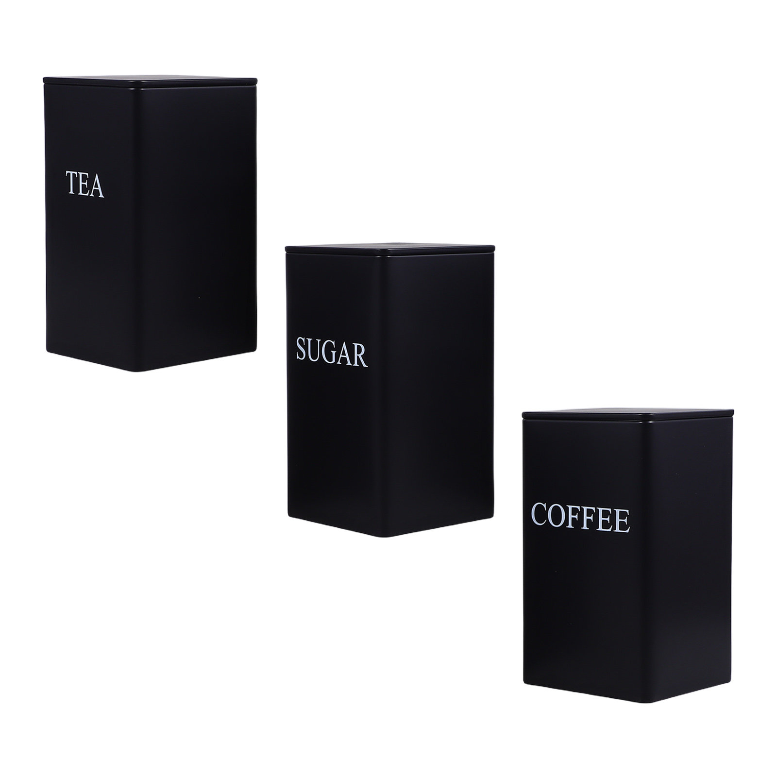 Canister Coffee Sugar Tea - 3 sztuki metalowych pojemników do przechowywania
