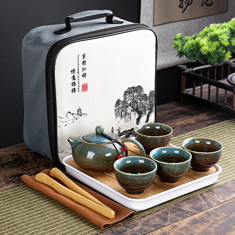 Gongfu Tea Set - Z torbą podróżną 4 filiżanki Chiński