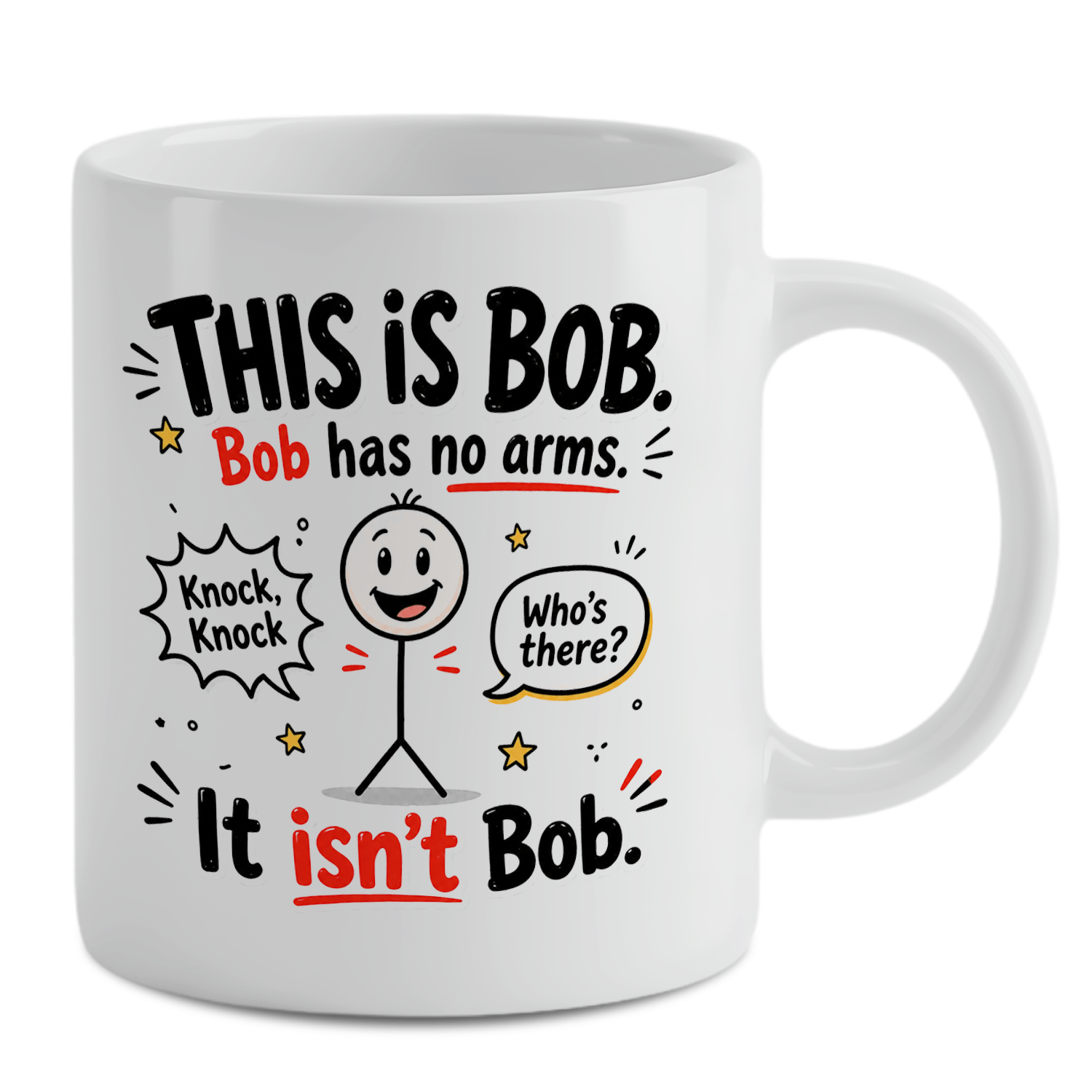 Coffee Tea Jokes - Zabawny biały ceramiczny kubek do kawy