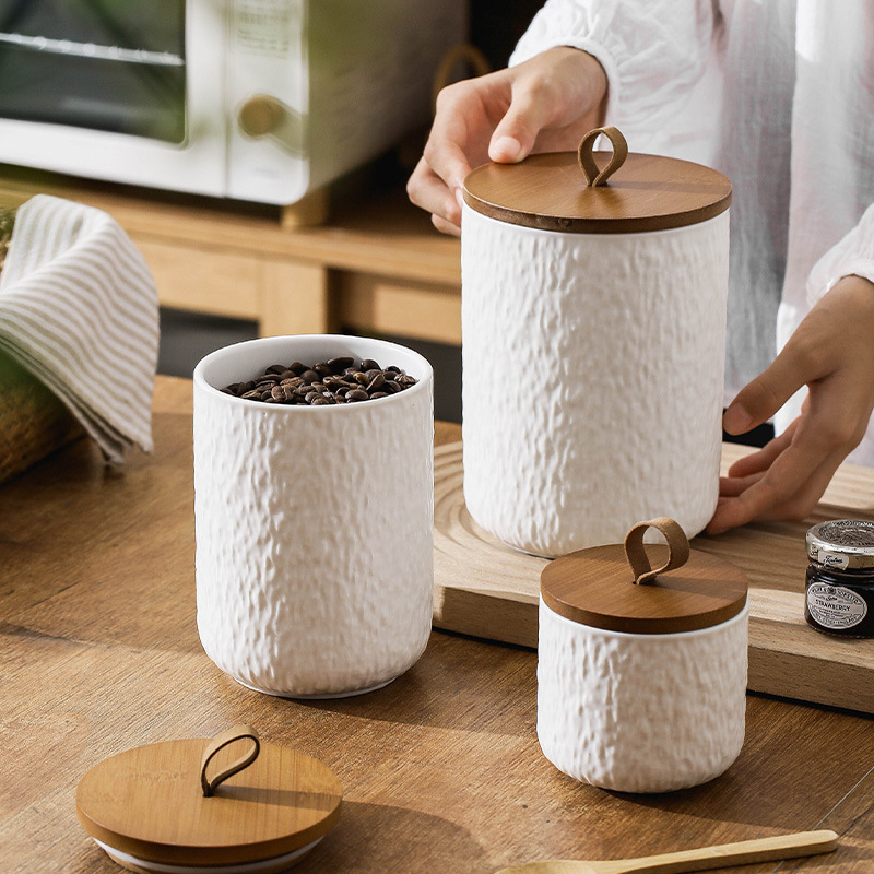 Canister Coffee Sugar Tea - Ceramiczny pojemnik do przechowywania herbaty Rock