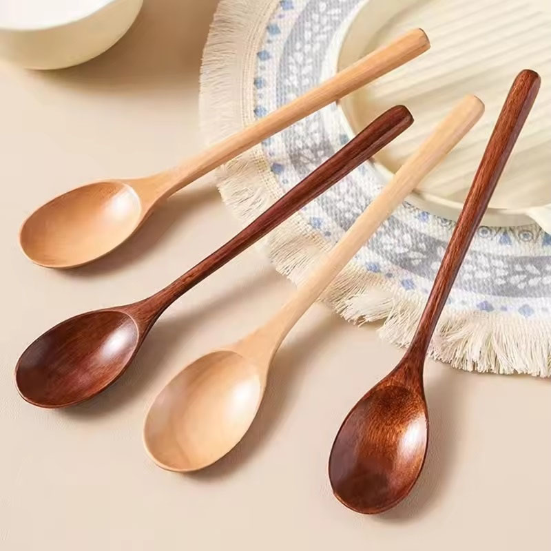Tea Coffee Utensils - 6 szt. Drewniane Łyżki Zastawa Stołowa