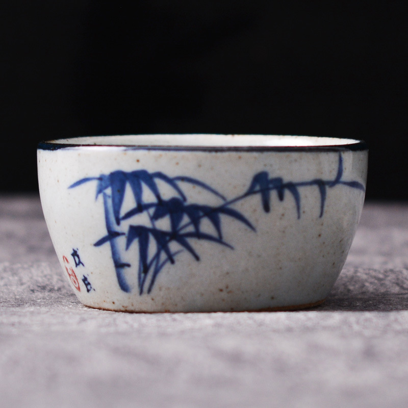 Gongfu Tea Set - Ręcznie Malowany Niebiesko-Biały Zestaw Filiżanek do