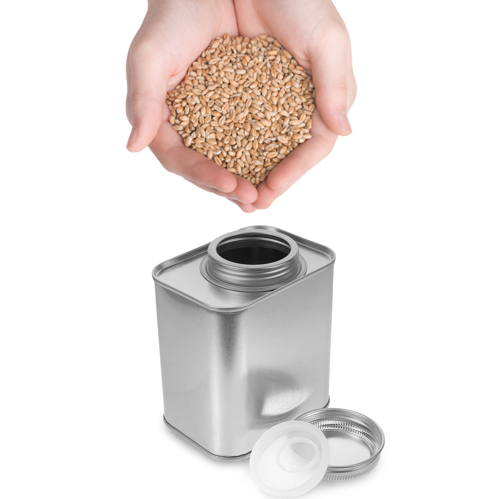 Canister Coffee Sugar Tea - 4 sztuki pojemników z blachy cynkowej