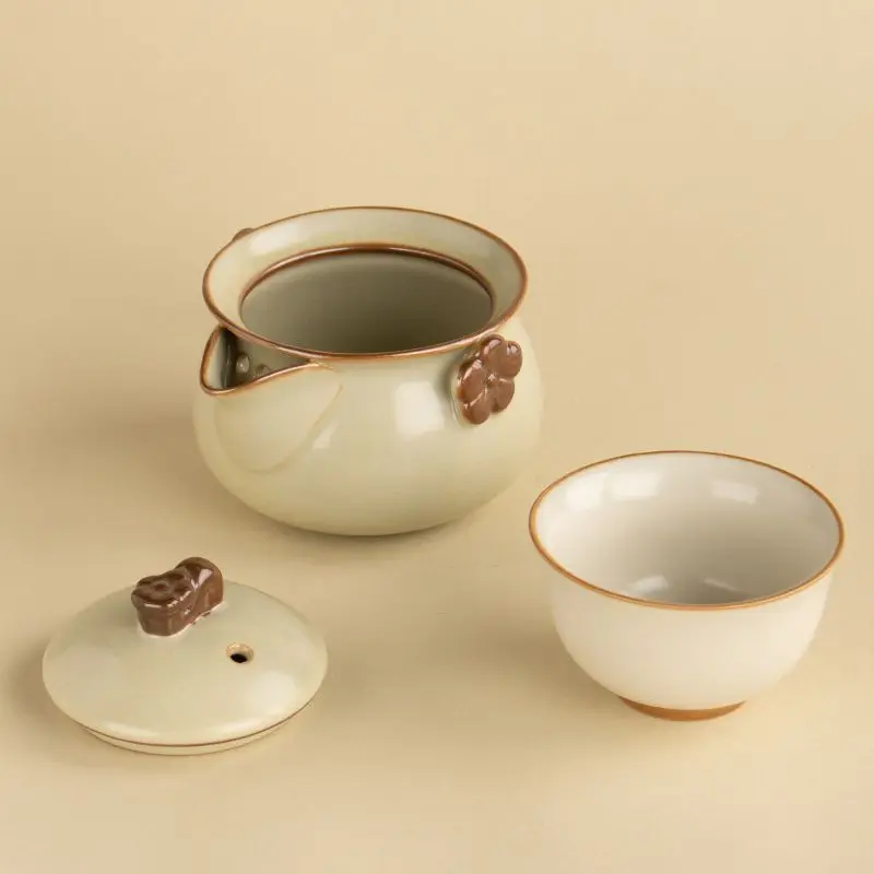 Gongfu Tea Set - Zestaw do herbaty Ru Kiln, dwukolorowy,
