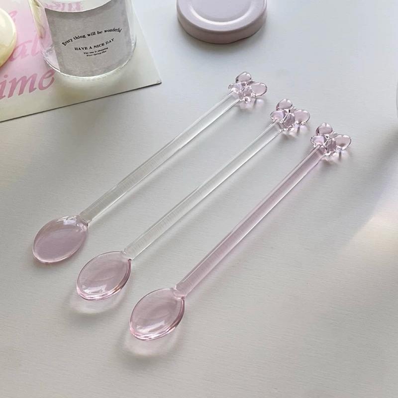Różowa szklana łyżeczka do kaw – Tea Coffee Utensils recenzja i cena