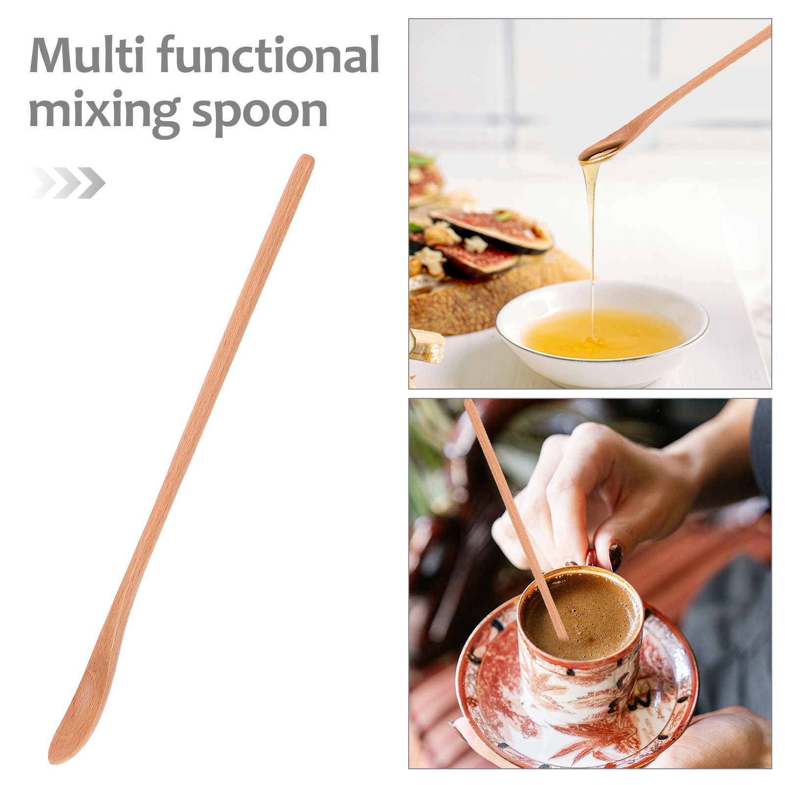 2 szt. długich drewnianych łyż – Tea Coffee Utensils recenzja i cena