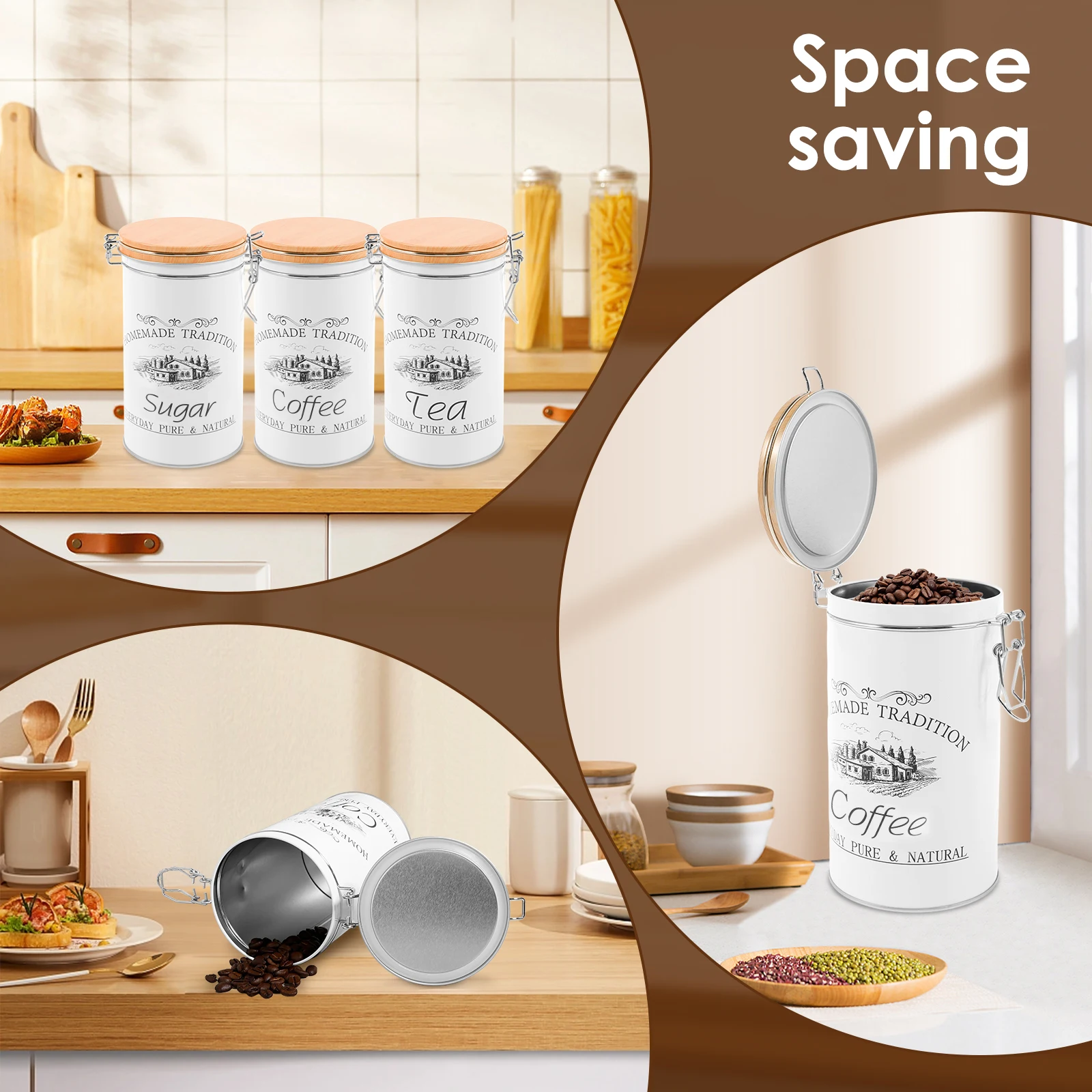3 szt./zestaw Pojemniki na her – Canister Coffee Sugar Tea recenzja i cena