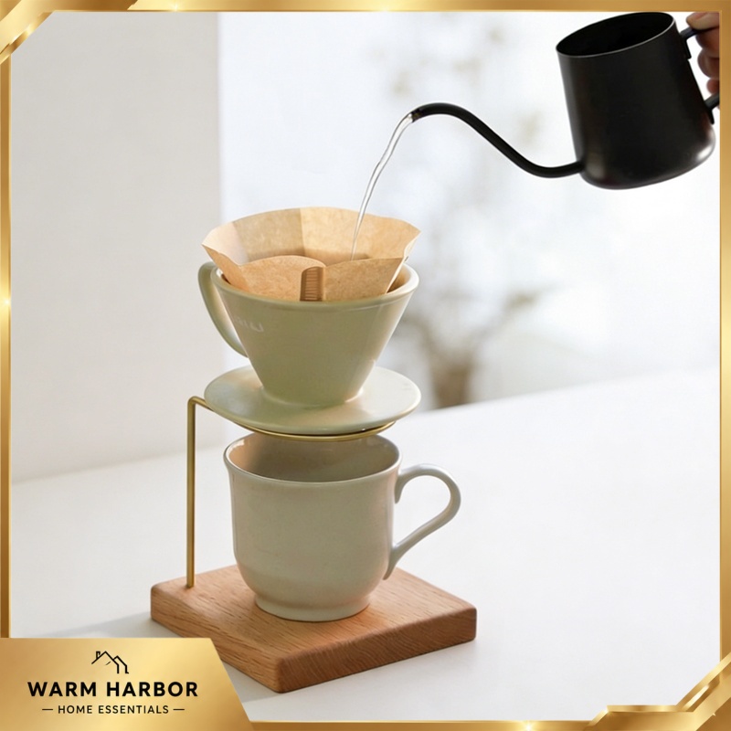 Drewniany stojak na kawę z mos – Coffee Dripper V60 recenzja i cena